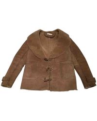 Sandro Beige Fur Coat - Natural