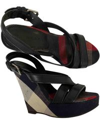 Burberry Leather Sandals - Blue