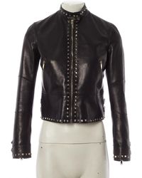 Valentino \n Black Leather Leather Jacket