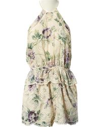 Zimmermann Ecru Cotton Jumpsuits - Multicolor