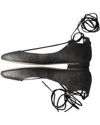 Diane von Furstenberg Leder Ballerinas - Grau