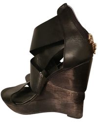 Diane von Furstenberg Leder Sandalen - Schwarz