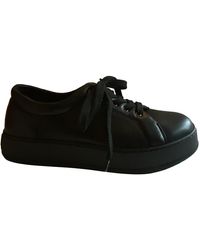 Max Mara Leather Trainers - Black