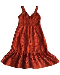 Diane von Furstenberg Spitze Midi kleid - Orange
