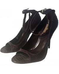 Burberry Python Heels - Black