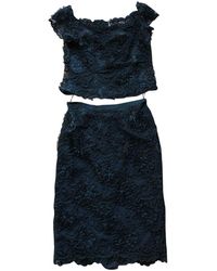 Chanel Spitze Midi kleid - Schwarz