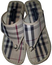 Burberry Beige Cloth Sandals - Natural