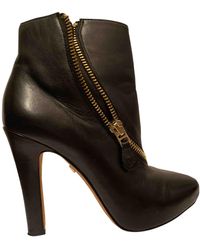 Diane von Furstenberg Leder Stiefel - Schwarz