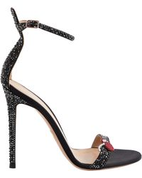 Gianvito Rossi Mit Pailletten Römersandalen - Schwarz