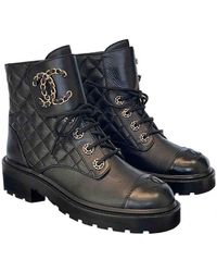 Chanel Leder Stiefel - Schwarz