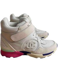 Chanel Sneakers Ankle Strap in Tela - Bianco