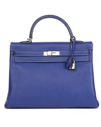 Hermès Kelly 35 Leder Handtaschen - Blau