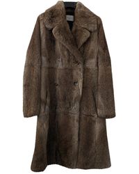 Sandro Brown Rabbit Coats