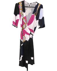 Diane von Furstenberg Seide Midi kleid - Mehrfarbig