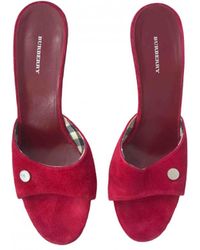 Burberry Red Suede Sandals