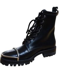 Alexander Wang Lackleder Motorradstiefel - Schwarz