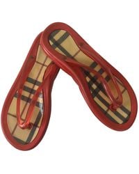 Burberry Flip Flops - Red