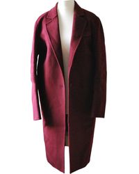 Sandro Burgundy Wool Coats - Multicolour