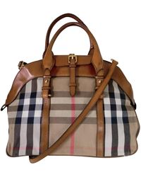 Burberry Cloth Handbag - Brown