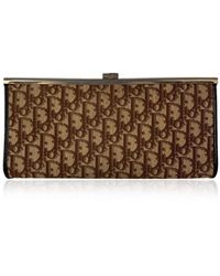 Dior Leinen Clutches - Braun