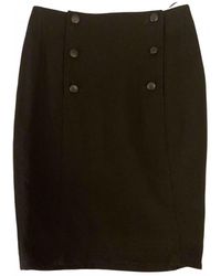 Chanel Falda midi de Lana - Negro