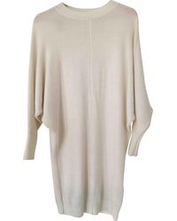 Maje Ecru Wool Dress - Multicolour