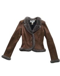 Valentino \n Camel Leather Jacket - Brown