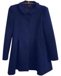 Maje Blue Polyester Coat