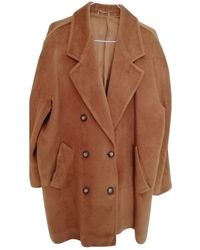 Max Mara 101801 Wool Coat - Natural