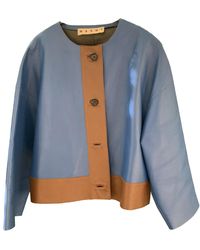 Marni Chaqueta corta de Cuero - Azul