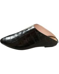 Max Mara Leather Mules - Black