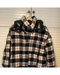 Moncler Mantel Print en Tweed Noir