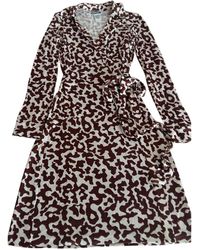 Diane von Furstenberg Seide Midi kleid - Braun