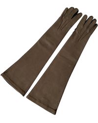 Marni Leder Lange handschuhe - Schwarz