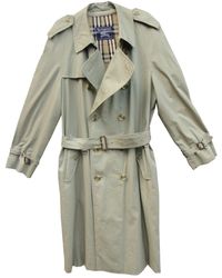 Burberry Mantel en Coton Kaki - Multicolore