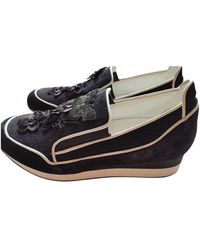 Max Mara Leather Flats - Black