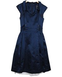 Chanel Vestido midi de Seda - Azul