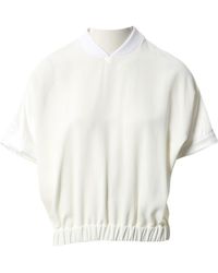 Moncler Top en Viscose Écru - Blanc