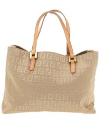 Fendi Leinen Shopper - Natur