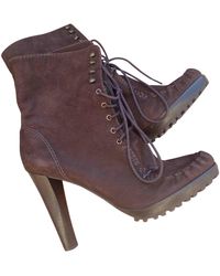 Diane von Furstenberg Leder Stiefel - Braun
