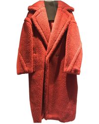 Max Mara Teddy Bear Icon Wool Coat - Red