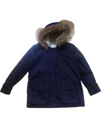 Sandro Navy Cotton Coats - Blue