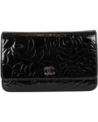 Chanel Wallet On Chain Lackleder Cross Body Tashe - Schwarz