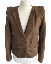 Sandro Leder Kurze jacke - Braun