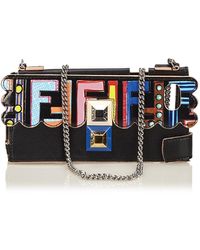 Fendi \n Black Leather Phone Charm