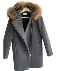 Sandro Fall Winter 2018 Grey Wool Coat - Gray