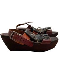 Marni Leder Römersandalen - Braun