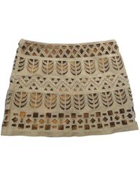 Diane von Furstenberg Falda en lino beige - Neutro