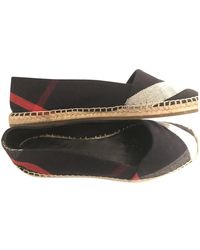 Burberry Chequered Canvas Hodgeson Flat Espadrilles - Black