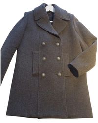 Maje Grey Wool Coats - Gray